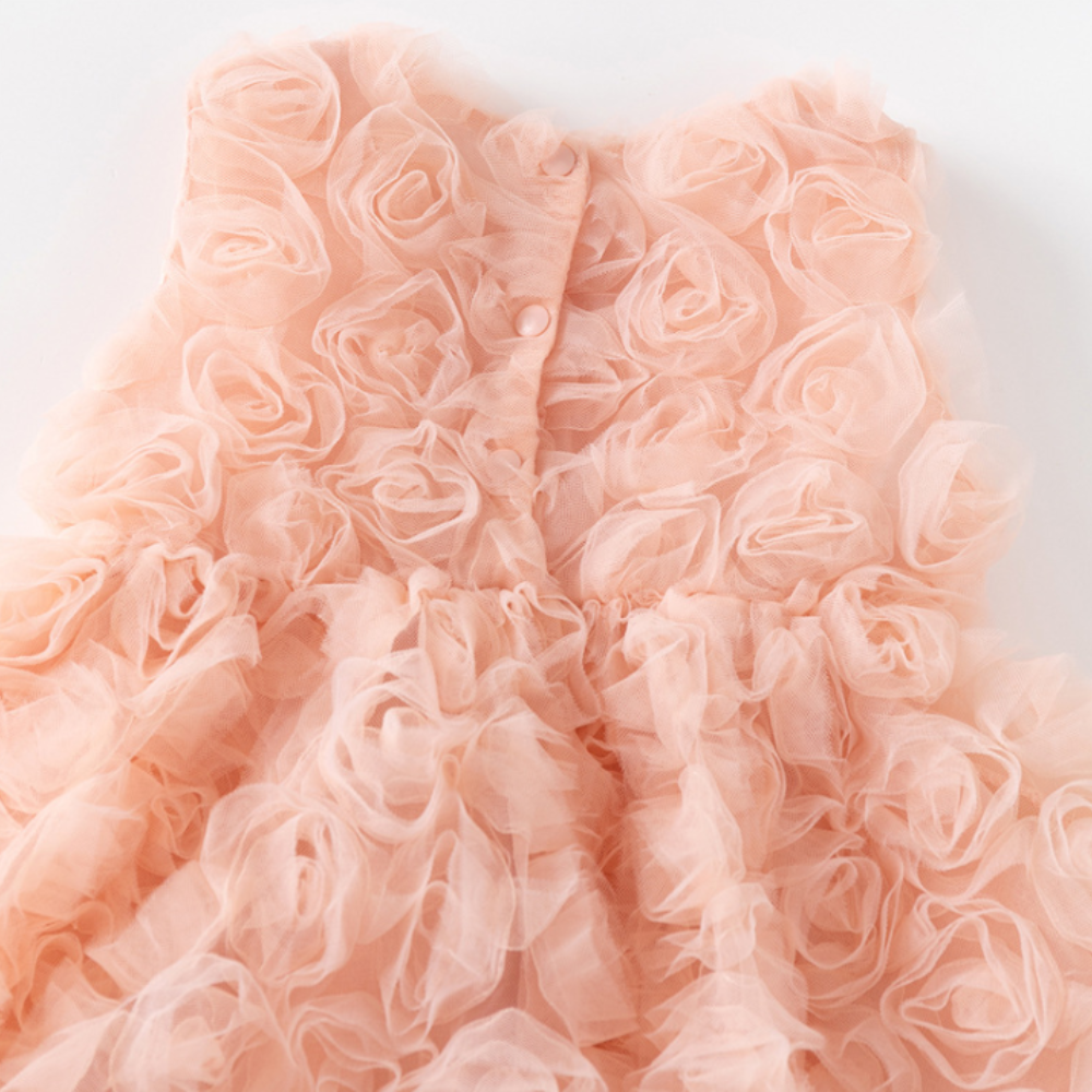 Sweet Rosette Tulle Party Dress for Baby Girls-Beekee