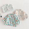 Cute Playful Print Button Up Shirt for Toddlers-Beekee