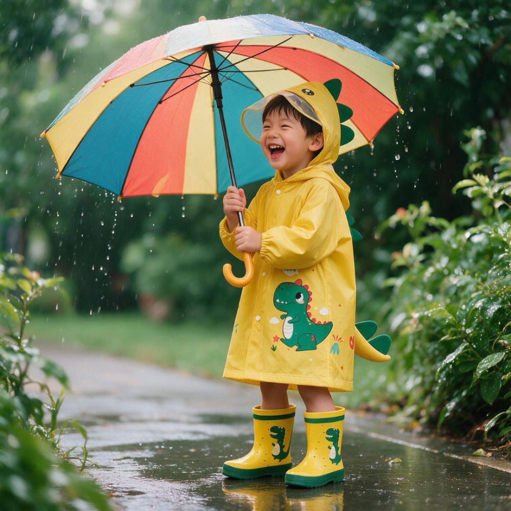 Kids Cartoon Waterproof Raincoat Set - Beekee