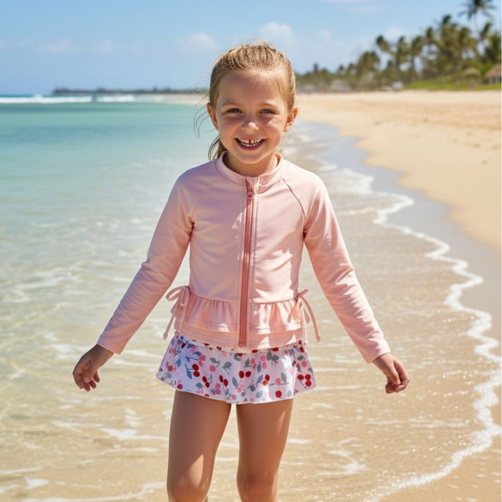 Sweet Ruffle Long Sleeve Girls' Swim Set - Beekee