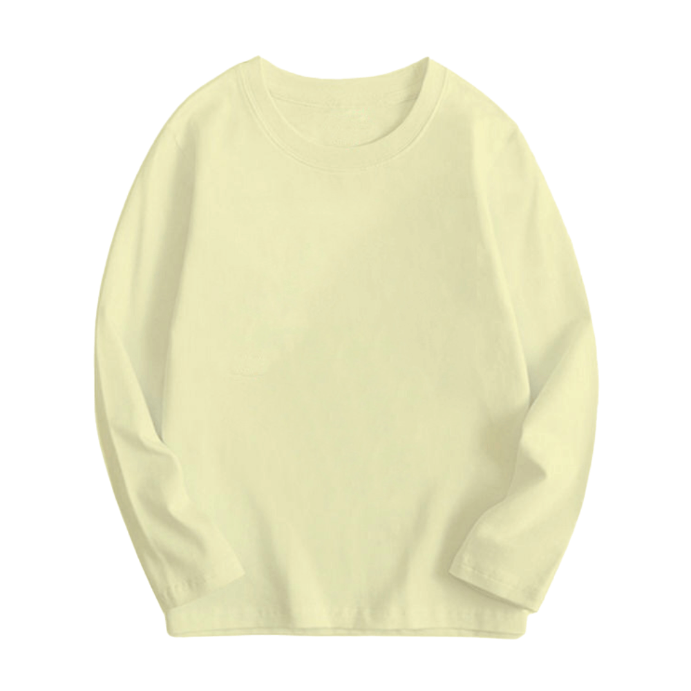 Kids Cotton Long Sleeve Crewneck Shirt- Beekee