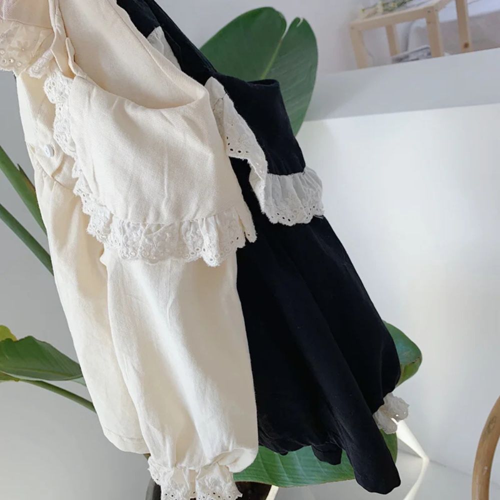 Precious Lace Collar Long Sleeve Dress for Girls-Beekee