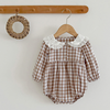 Classic Gingham Ruffle Baby Romper-Beekee