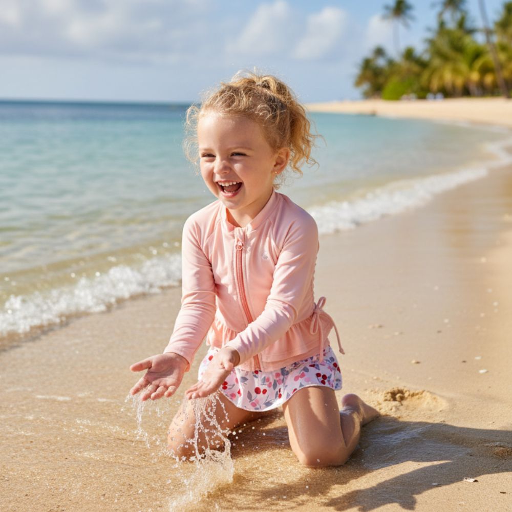 Sweet Ruffle Long Sleeve Girls' Swim Set - Beekee
