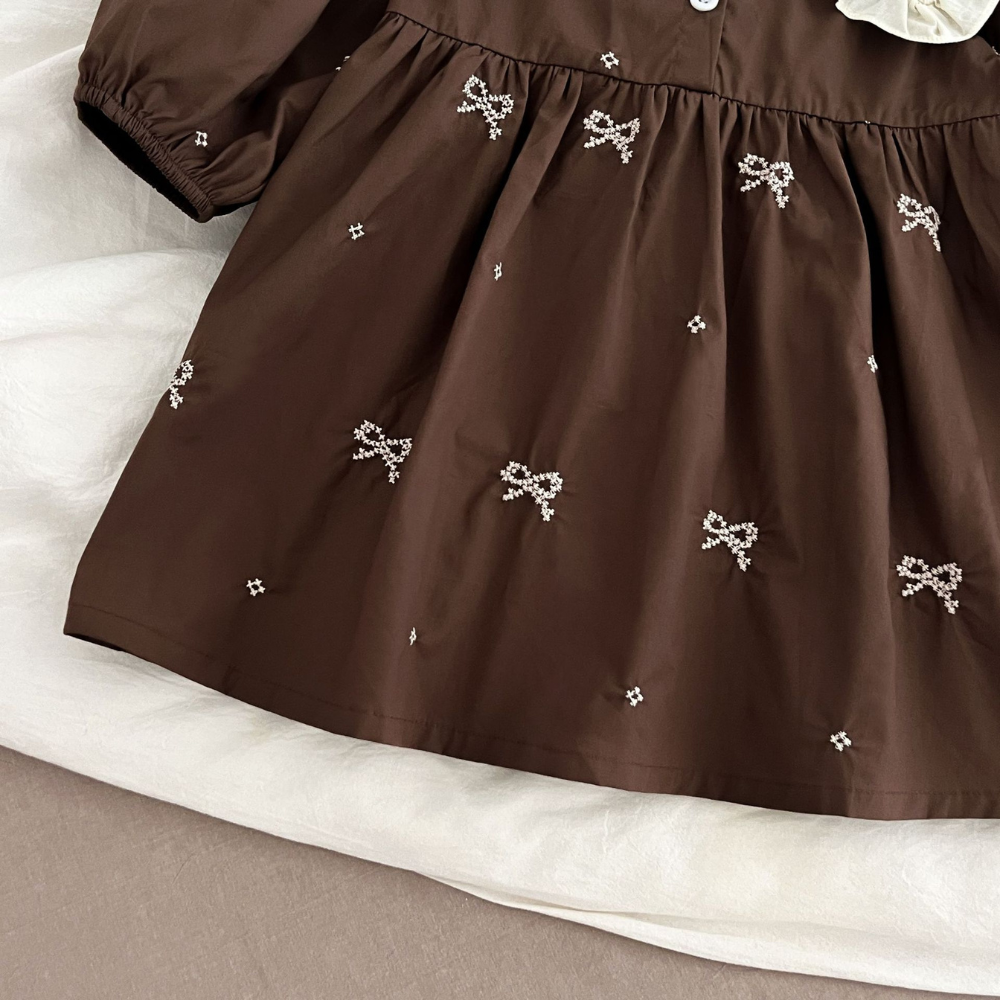 Sweet Floral Lace Collar Baby Dress & Romper Set-Beekee