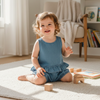 Sweet Denim Ruffle Top & Bloomer Baby Set - Beekee
