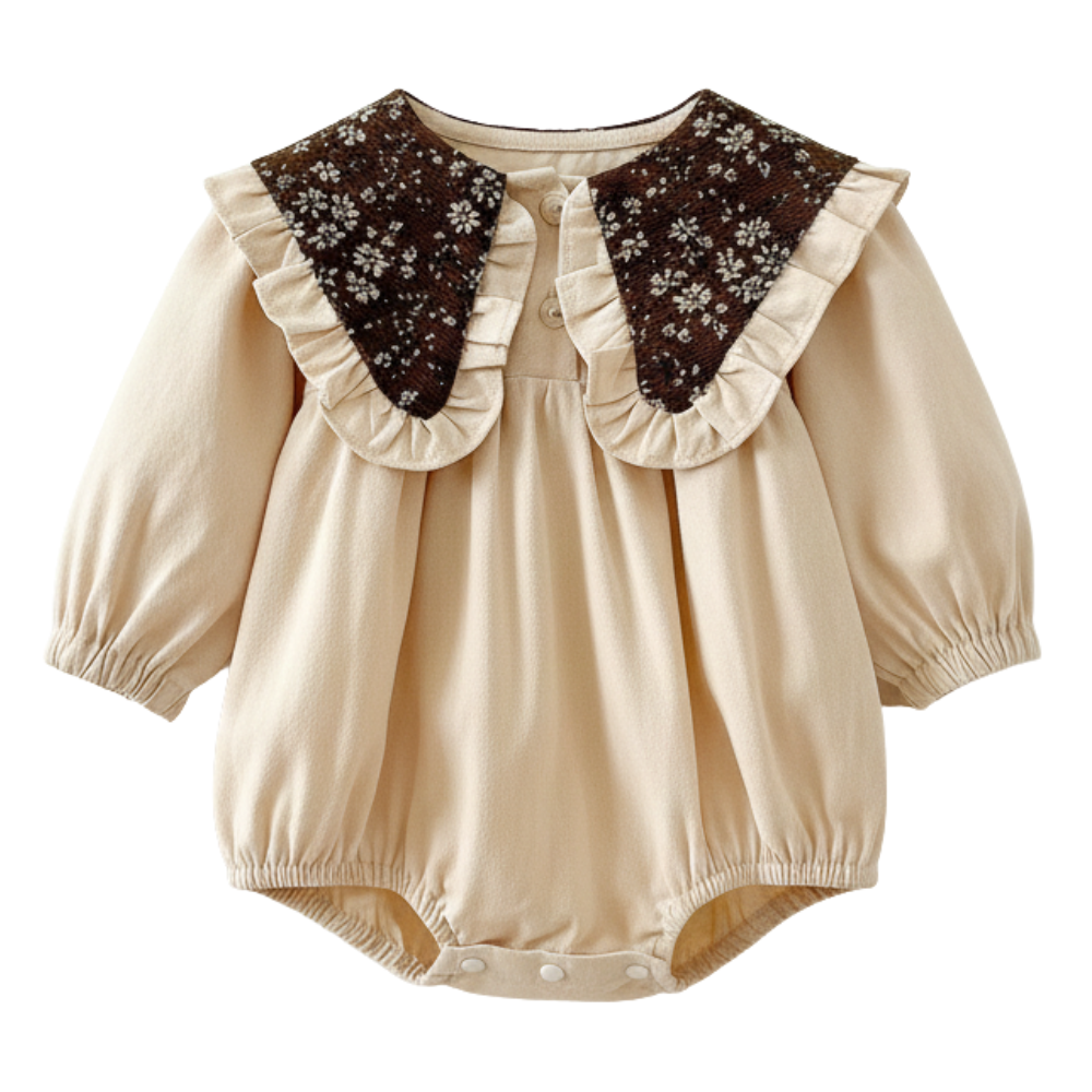 Floral Collar Baby Romper & Sister Dress Set-Beekee
