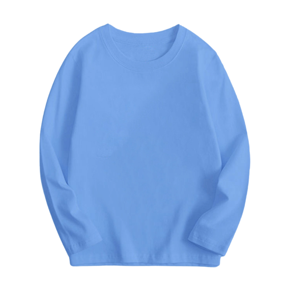 Kids Cotton Long Sleeve Crewneck Shirt- Beekee
