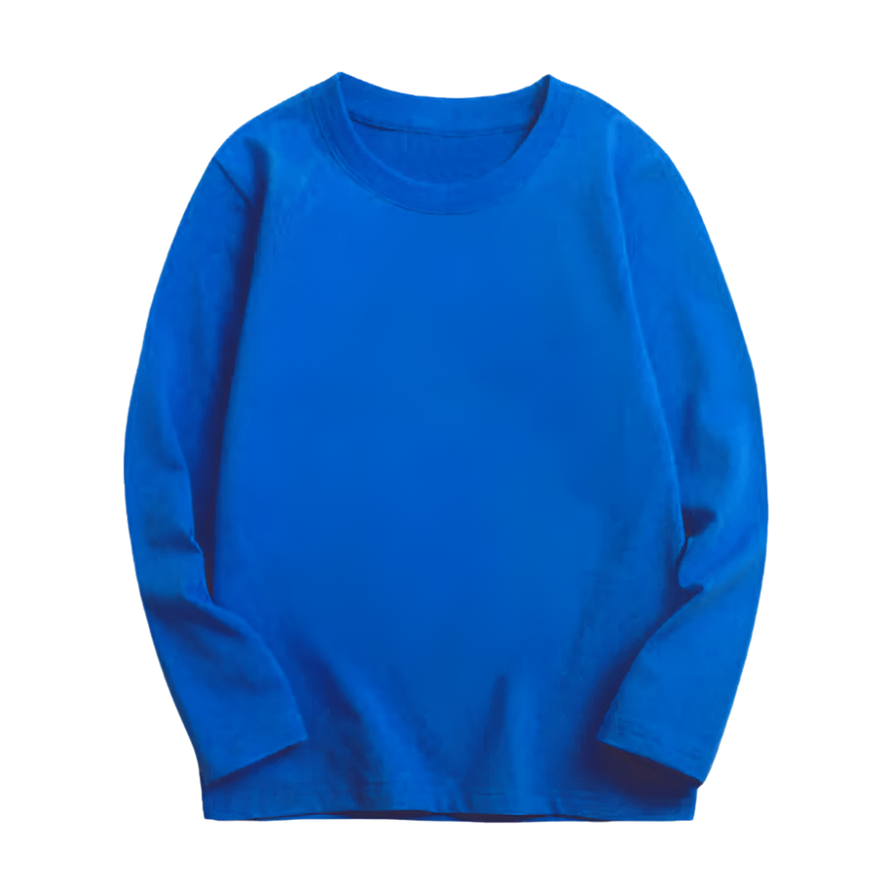 Kids Cotton Long Sleeve Crewneck Shirt- Beekee