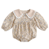 Vintage Floral Ruffle Collar Dress & Romper Set-Beekee