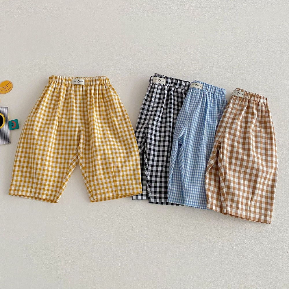 Cute Gingham Check Kids' Summer Shorts - Beekee