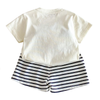 Cute Puppy 3D T Shirt & Striped Shorts Set for Kids-Beekee