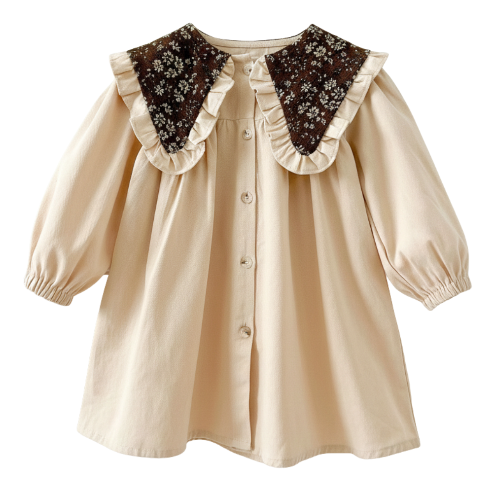 Floral Collar Baby Romper & Sister Dress Set-Beekee