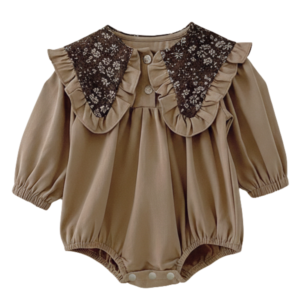 Floral Collar Baby Romper & Sister Dress Set-Beekee