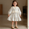 Lovely Floral Lace Collar Cotton Dress for Girls-Beekee