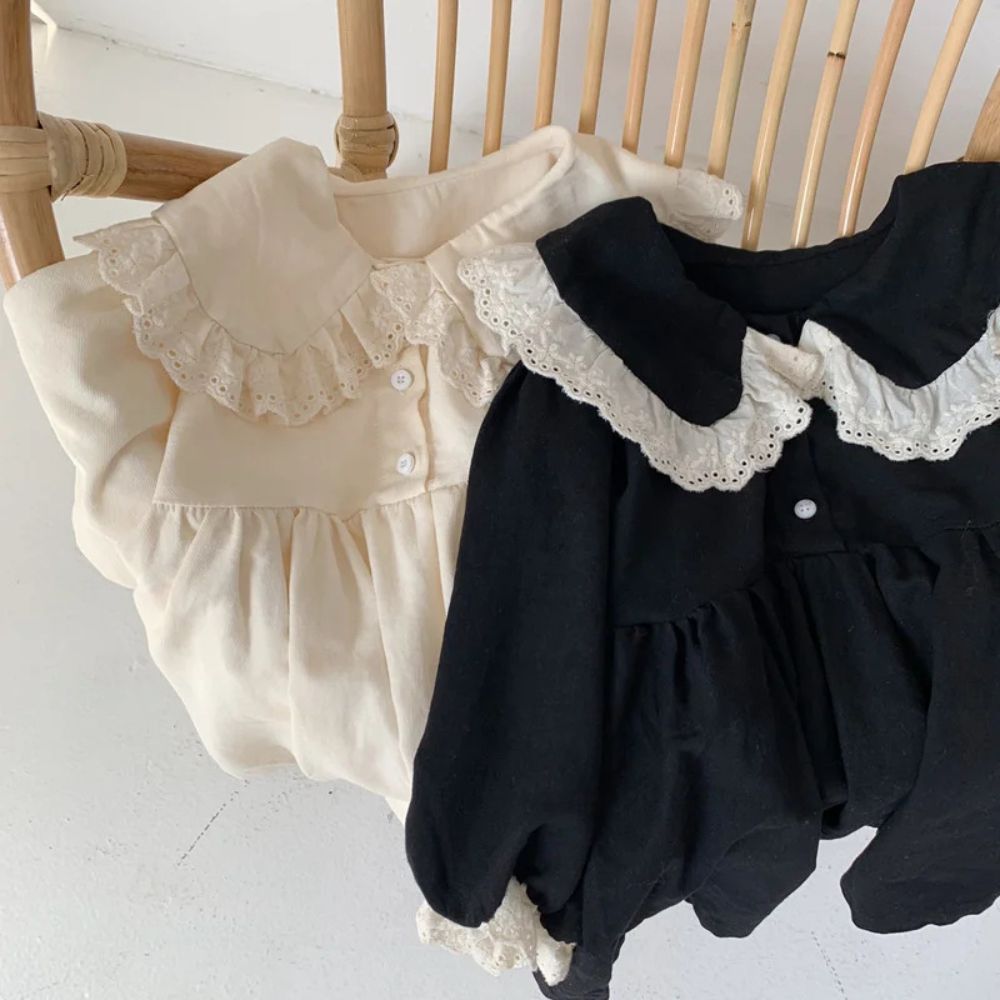 Precious Lace Collar Long Sleeve Dress for Girls-Beekee