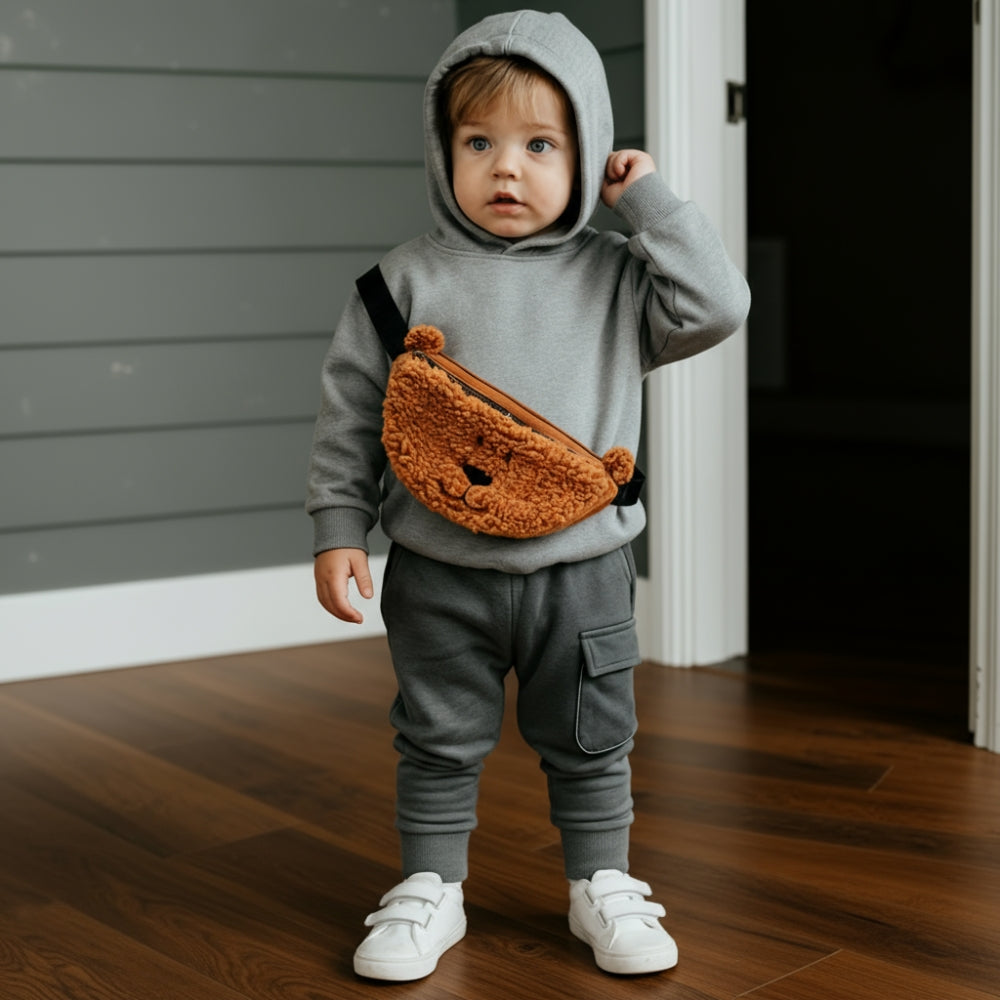 Adorable Bear Bag Hoodie and Jogger Set - Beekee
