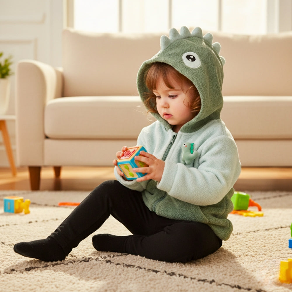 Adorable Bunny Ear Hooded Fleece Jacket - Beekee