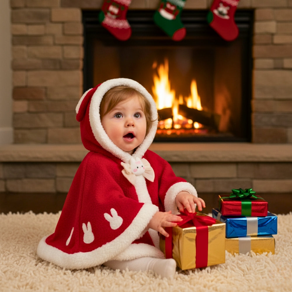 Adorable Bunny Hooded Christmas Cape - Beekee