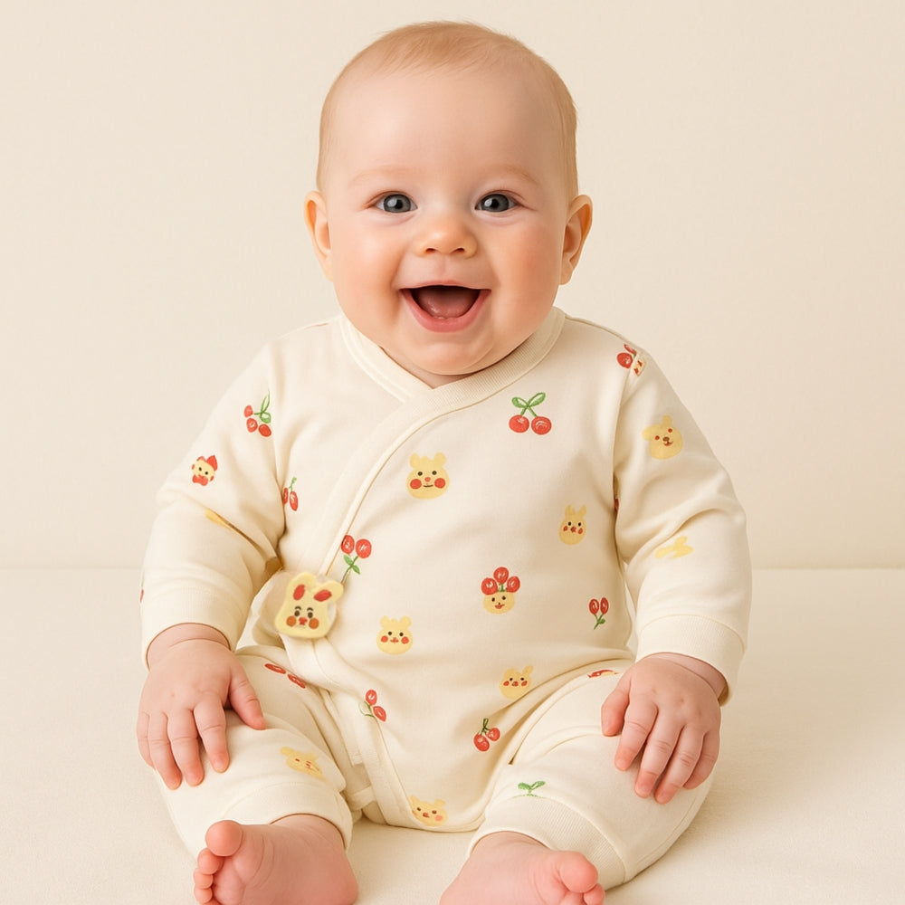 Adorable Cartoon Print Baby Jumpsuit - Beekee