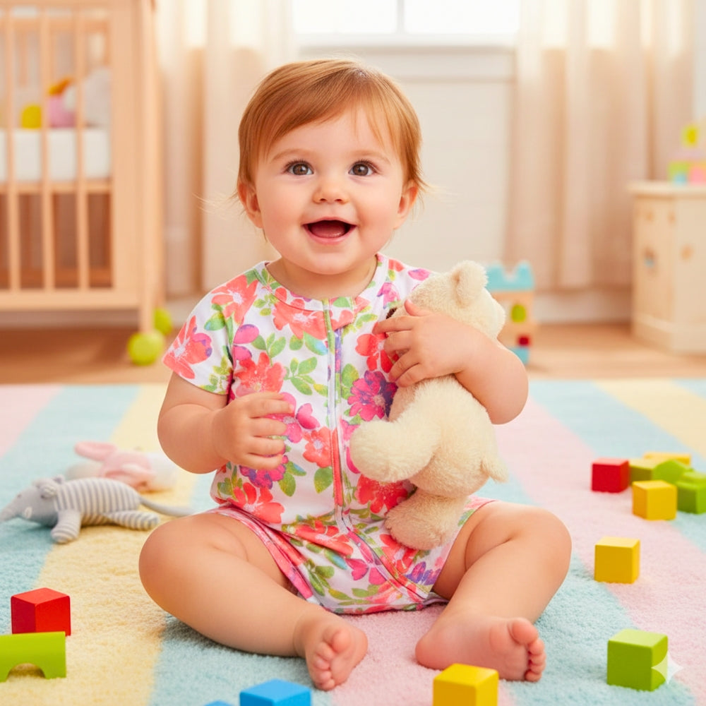 Adorable Colorful Print Baby Romper - Beekee