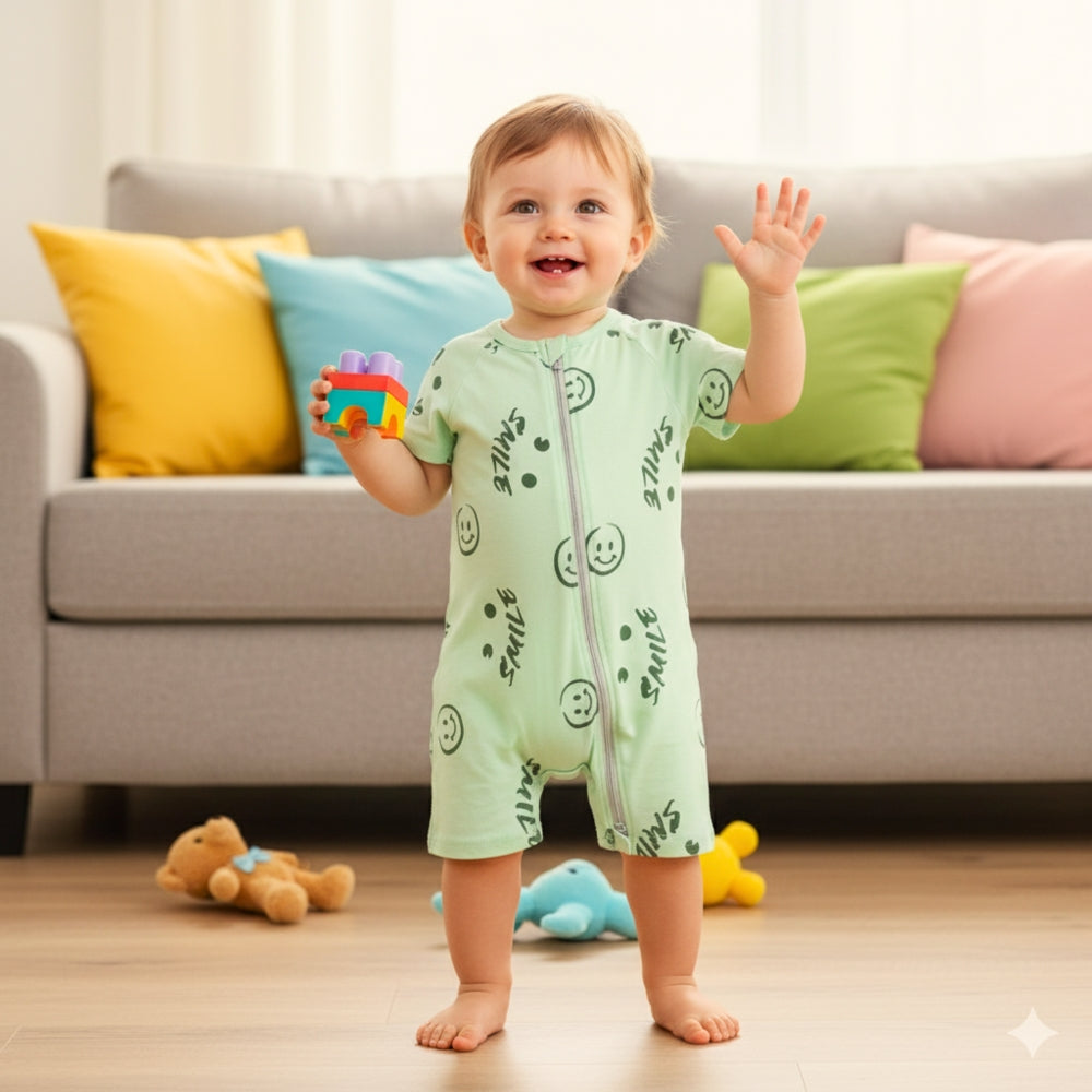 Adorable Colorful Print Baby Romper - Beekee