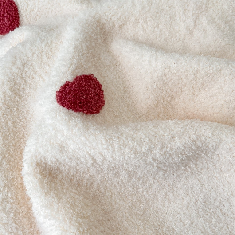 Adorable Heart Fleece Hooded Baby Cape - Beekee