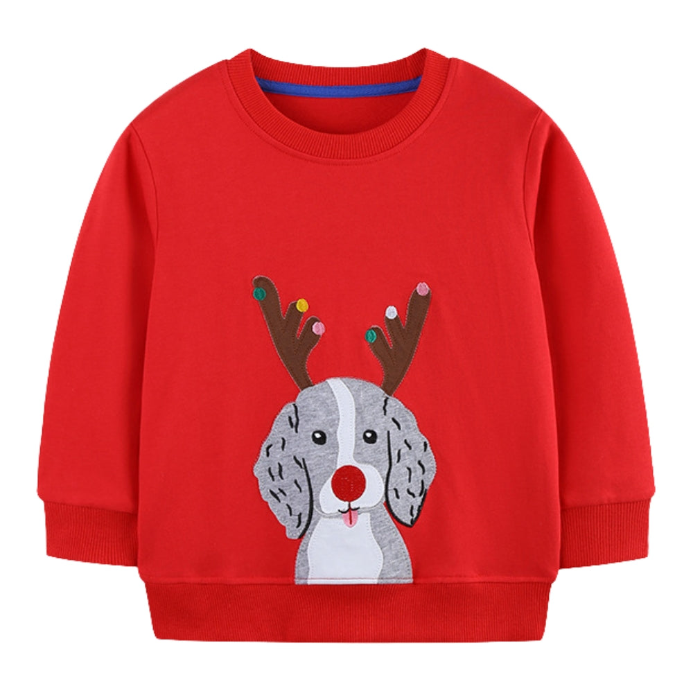 Adorable Puppy Reindeer Christmas Sweatshirt - Beekee