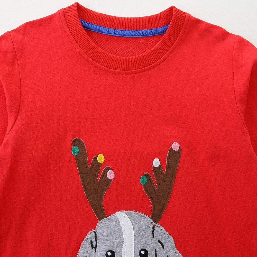 Adorable Puppy Reindeer Christmas Sweatshirt - Beekee