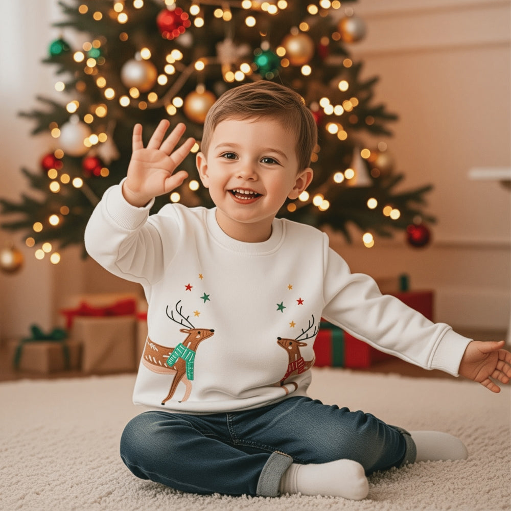 Adorable Reindeer Christmas Sweatshirt - Beekee