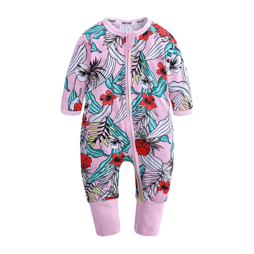 Adorable Tropical Print Baby Romper - Beekee