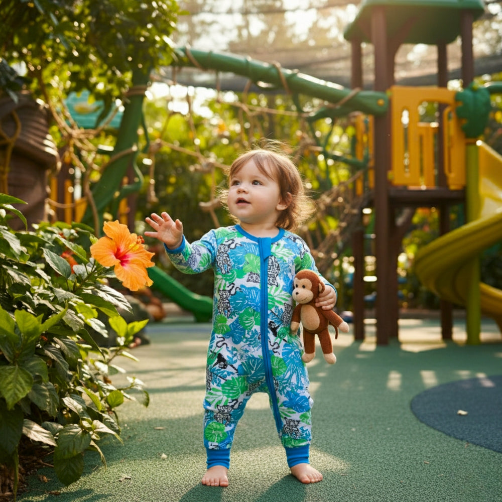 Adorable Tropical Print Baby Romper - Beekee