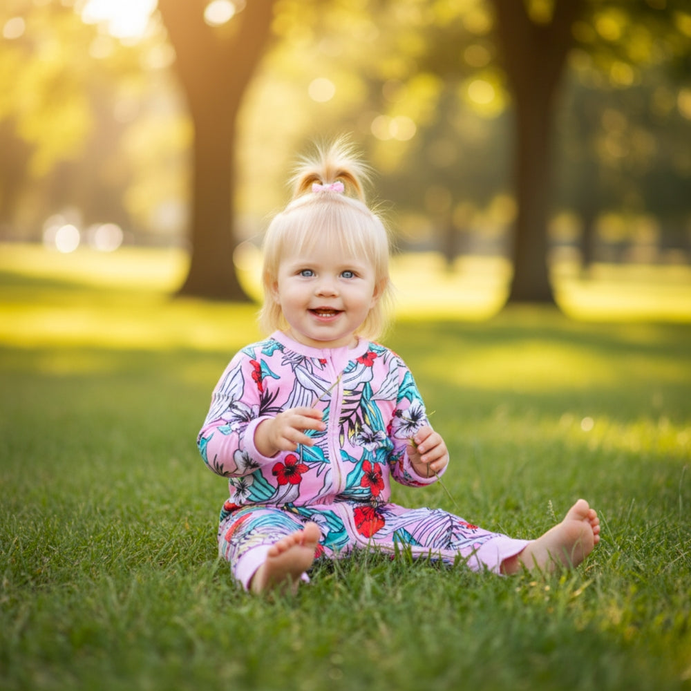 Adorable Tropical Print Baby Romper - Beekee