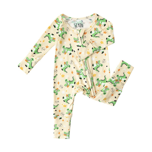 Alligator Print Long Sleeve Baby Romper - Beekee