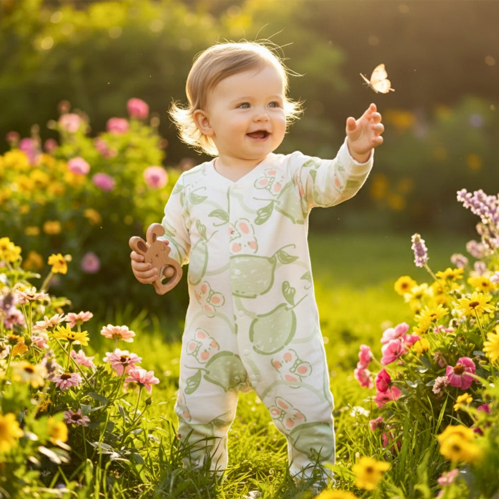 Animal and Fruit Print Baby Romper - Beekee