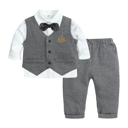 Baby Gentleman Bow Tie Vest & Pants Set - Beekee