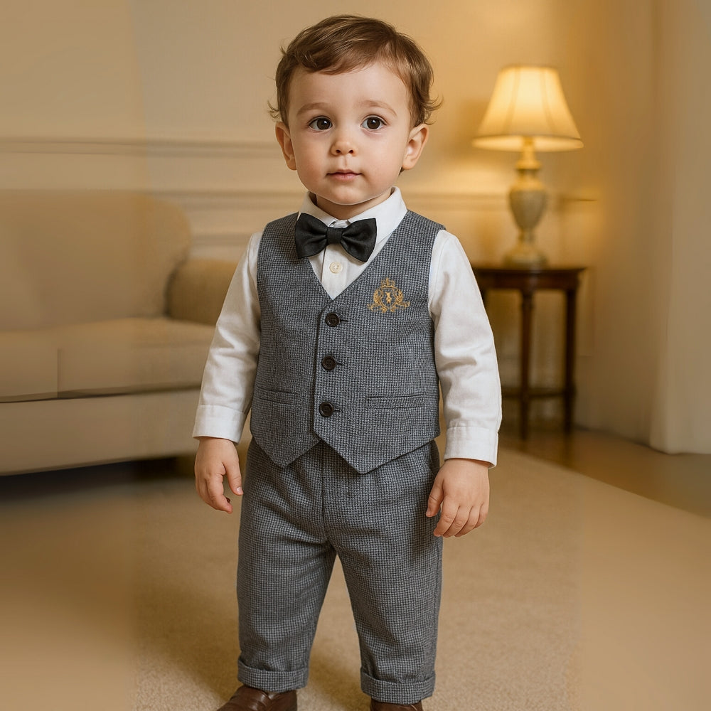 Baby Gentleman Bow Tie Vest & Pants Set - Beekee