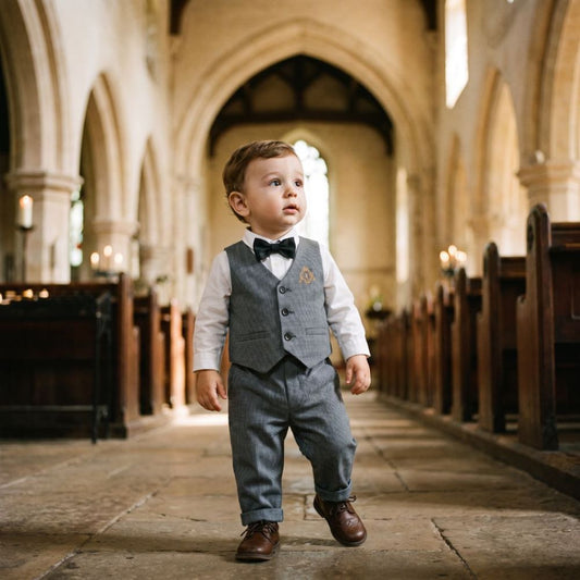 Baby Gentleman Bow Tie Vest & Pants Set - Beekee