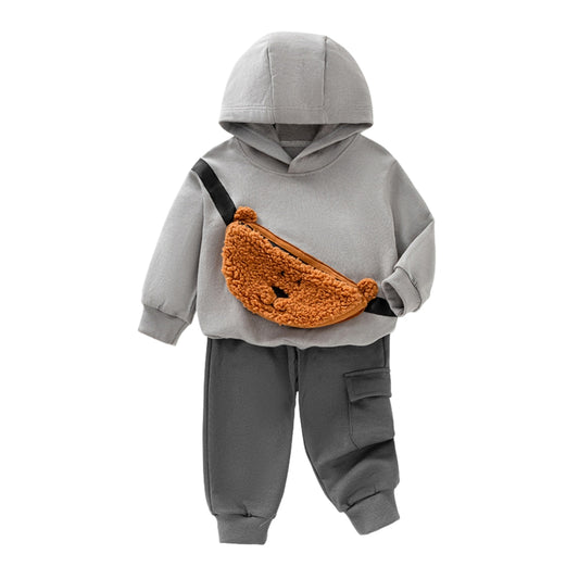 Bear Pocket Hoodie and Jogger Set - Beekee