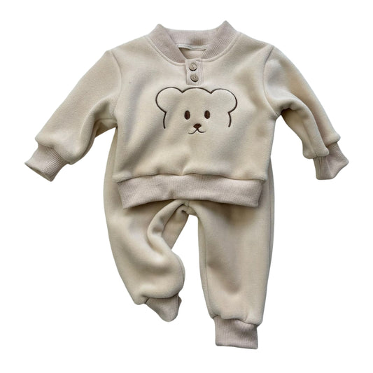 Bear Print Sweatshirt and Jogger Set - Beekee