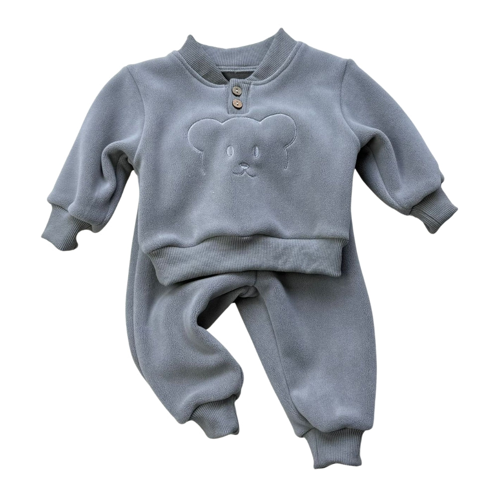 Bear Print Sweatshirt and Jogger Set - Beekee