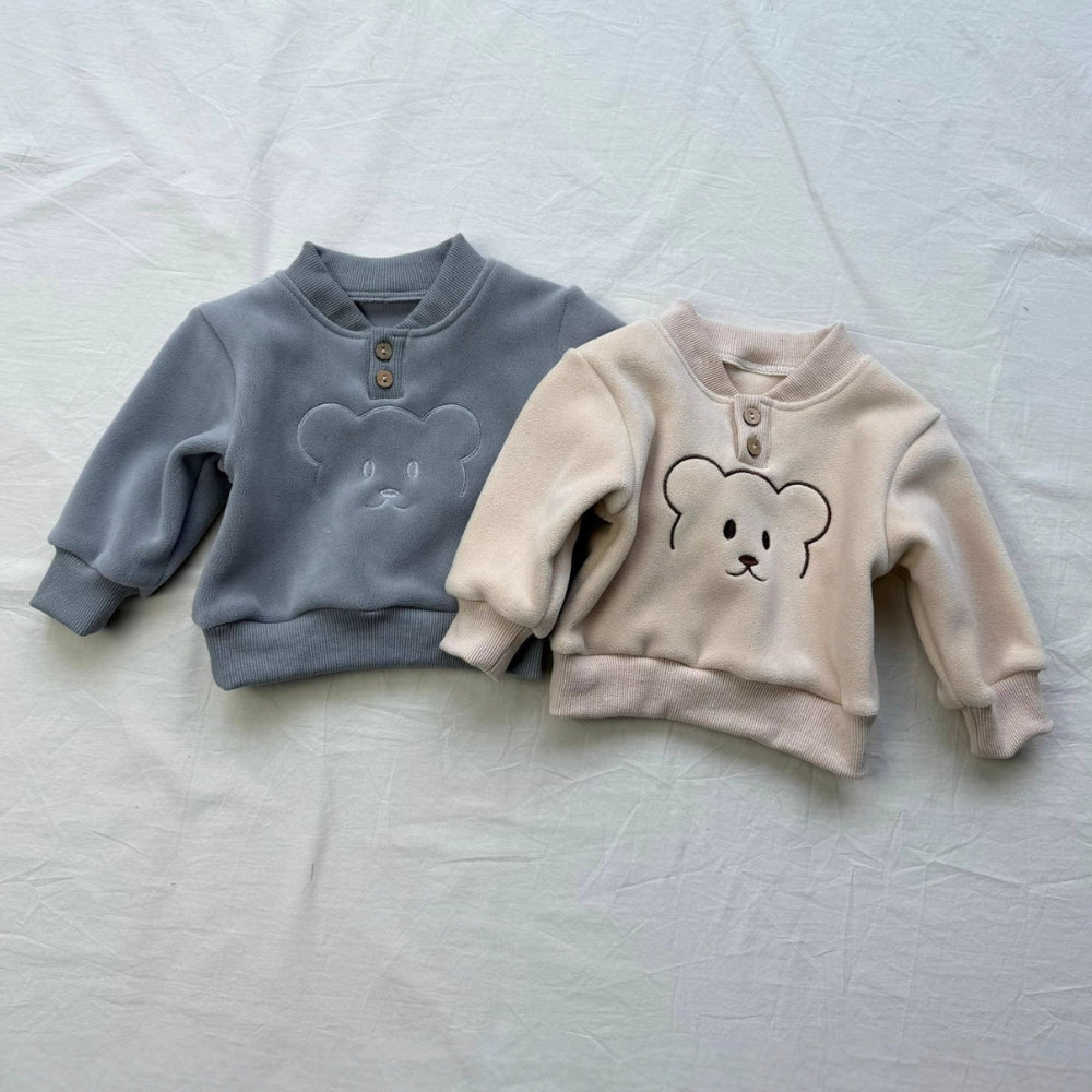 Bear Print Sweatshirt and Jogger Set - Beekee