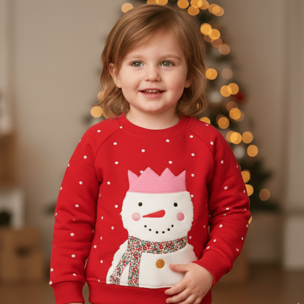 Cozy Christmas Snowman Kids Sweatshirt