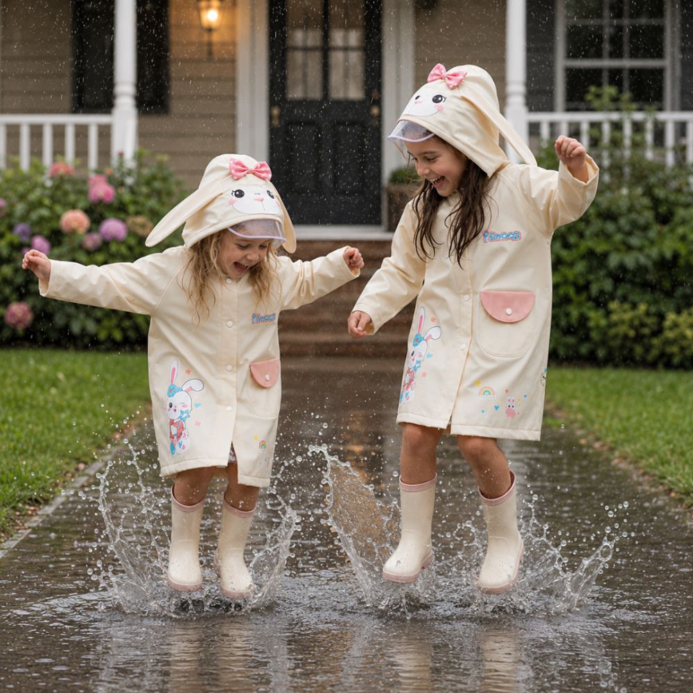 Kids Cartoon Waterproof Raincoat Set - Beekee