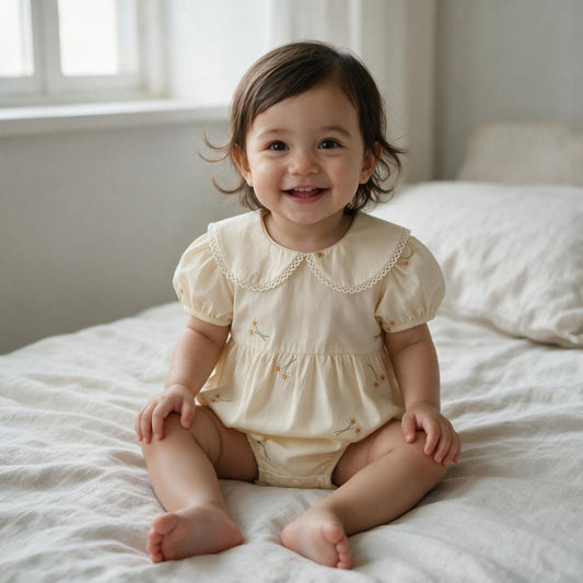Daisy Embroidered Baby Romper & Dress
