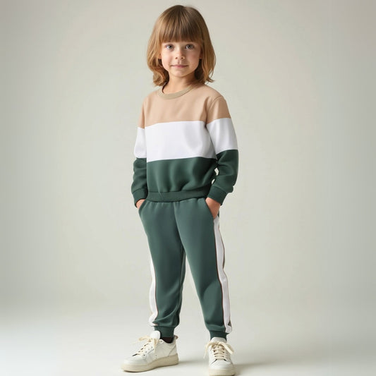 Boys Casual Color Block Sweatsuit Set - Beekee