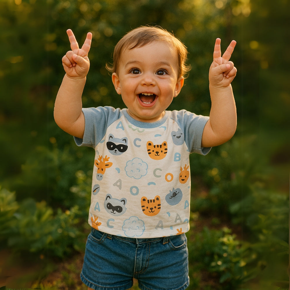 Boys Cotton Animal Print T-Shirt - Beekee
