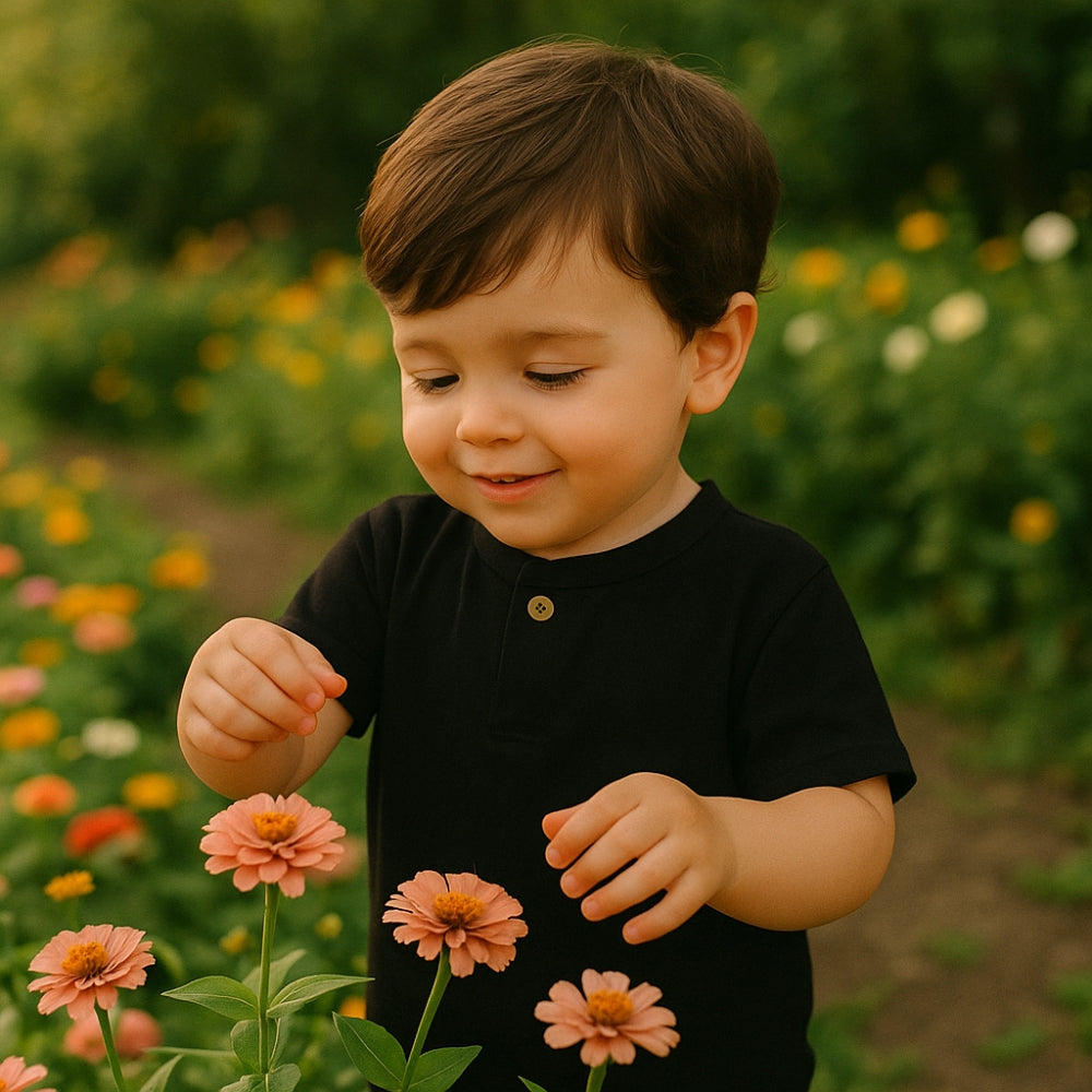 Boys Cotton Henley Shirt - Beekee