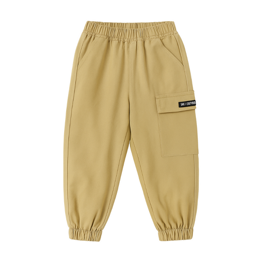Boys Cotton Cargo Jogger Pants- Beekee