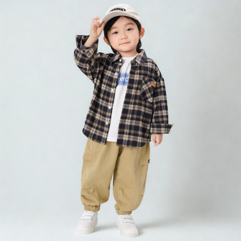 Boys Cotton Cargo Jogger Pants- Beekee